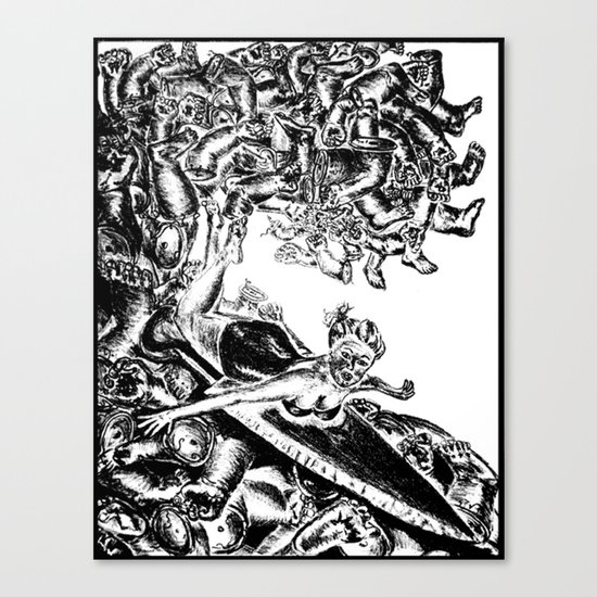 Surfing on Childhood Canvas Print