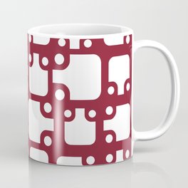 Mid Century Modern Abstract Pattern Burgundy 2 Mug