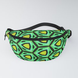 Spring brilliance. Modern, abstract, geometric pattern in bright green, light green, turquoise, yellow, black Fanny Pack