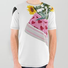 Sneakers Heart - Bunny Sunflowers All Over Graphic Tee