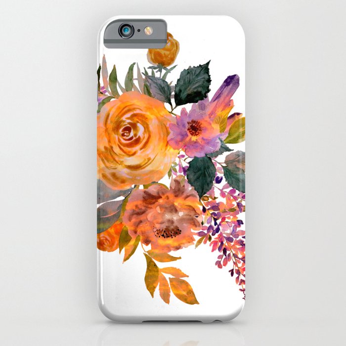 Watercolor Floral Poppies iPhone Case