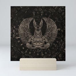 Anubis - Egyptian God Sepia Mini Art Print