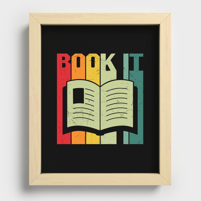 Book It Vintage Bookworm Recessed Framed Print