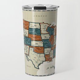 USA Vintage Map Travel Mug