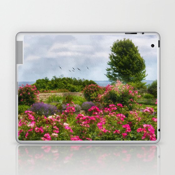 Springtime Blooms in the Flower Garden of Harkness State Park in Connecticut Laptop & iPad Skin