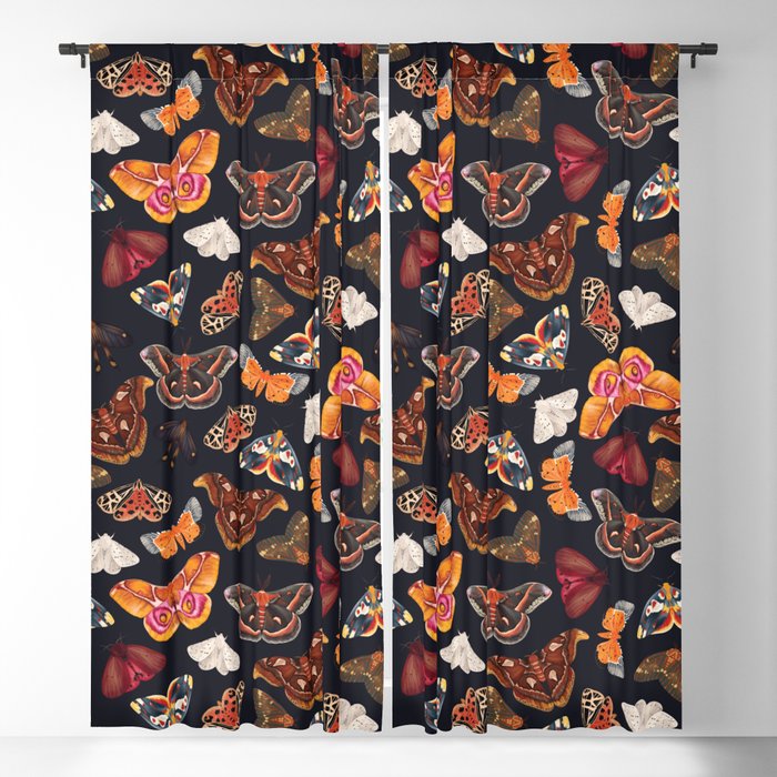 Whimsical Moths Blackout Curtain