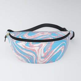 Subtle LGBTQIA+ Transgender Pride Flag Swirly Unmixed Paint Marbled Abstract Fanny Pack