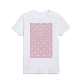 White Vintage Rose On Blush Pink Collection Kids T Shirt