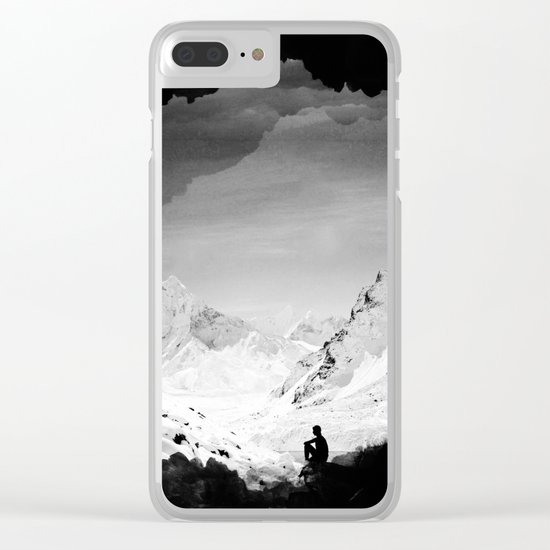 Snowy Isolation Clear iPhone Case