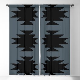 Geometric Southwestern Minimalism - Blue Blackout Curtain