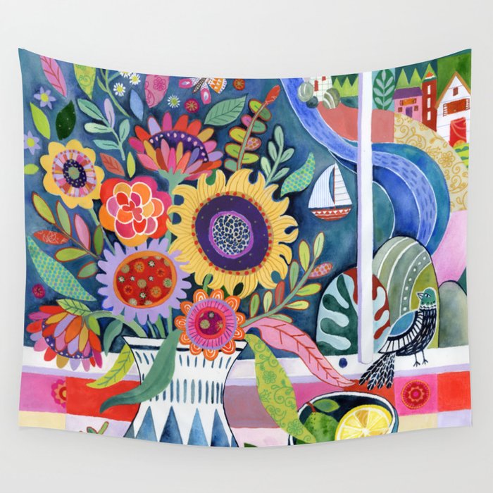 Bouquet by the Bay Wall Tapestry