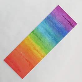 Rainbow Watercolor Paint Yoga Mat