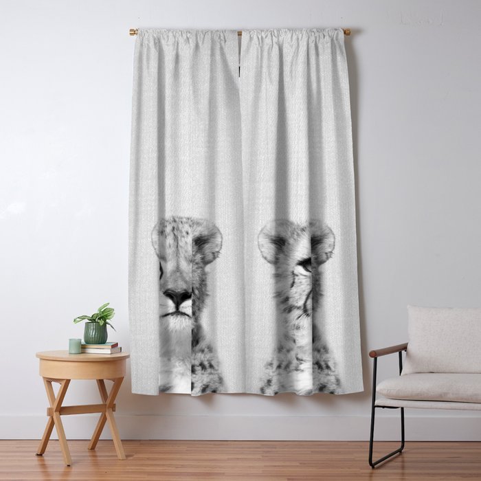 Cheetah Black White Blackout Curtain By Galdesign Society6