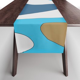 Liquid - Colorful Fluid Summer Vibes Beach Design Pattern Table Runner