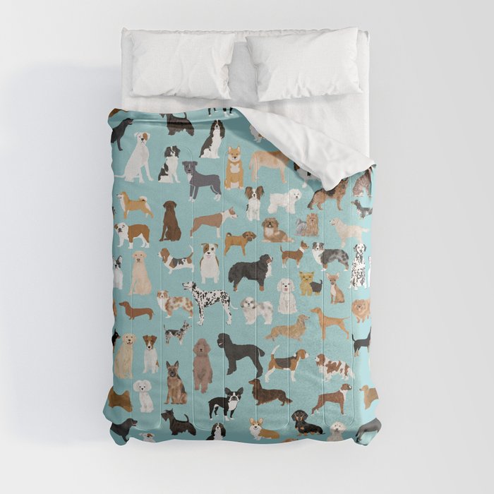 Dogs pattern print must have gifts for dog person mint dog breeds Comforter