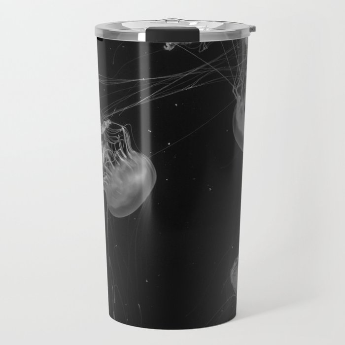 Jellyfish (Black and White) Travel Mug