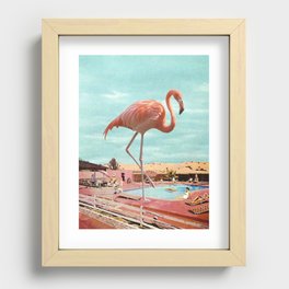 Flamingo on Holiday Recessed Framed Print
