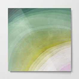 Stratum 5 Faded Metal Print | Abstract, Digital, Pastel, Green, Vector, Graphicdesign, Lines, Strata, Texture, Pink 
