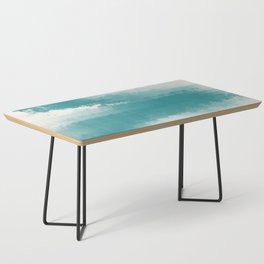 The Call of the Ocean 1 - Minimal Contemporary Abstract - White, Blue, Cyan Coffee Table