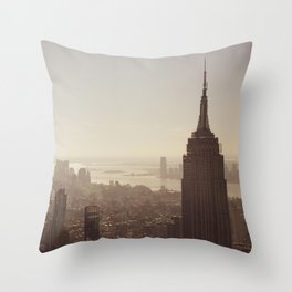 Manhattan skyline New York skyscrapers/ travel photography/ Fine art print Throw Pillow