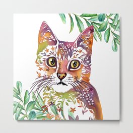 Floral Cat  Metal Print | Outdoors, Catlove, Cutekittens, Adventure, Cuteanimals, Floraldesign, Colorful, Flowerdesign, Kittycats, Kitten 