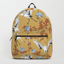 Japanese Ornate Heron Pattern Saffron Gold II Backpack