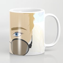 Blonde woman cigarrete abstract minimalist portrait Coffee Mug