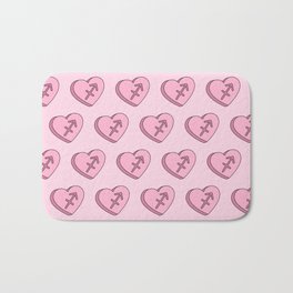 Sagittarius Candy Hearts Bath Mat | Heart, Pink, Birthday, Graphicdesign, November, Candyheart, Sagittarius, Sunsign, Pinkheart, Zodiac 