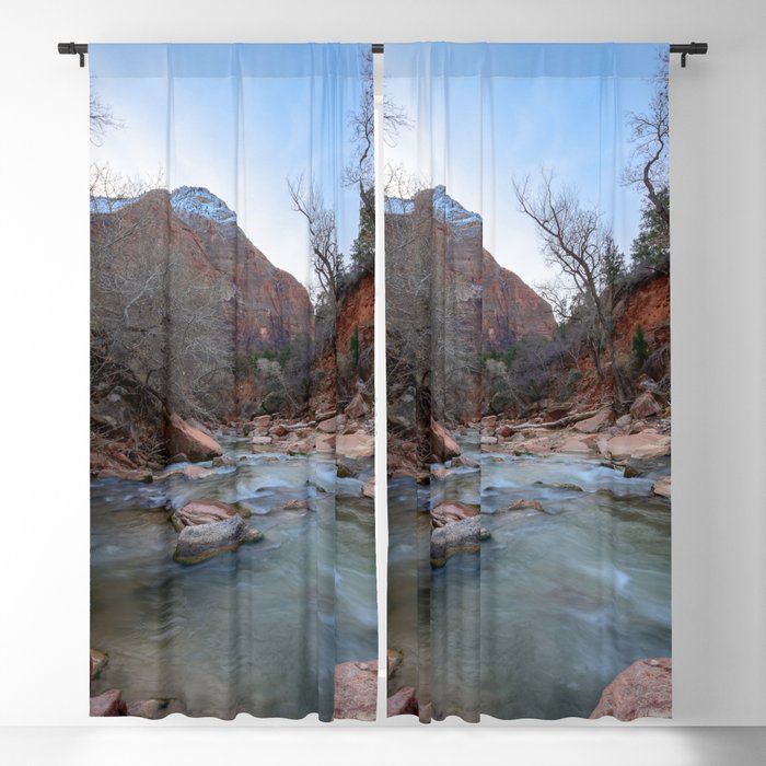 Virgin River in Winter - Zion National Park Blackout Curtain