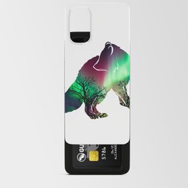 Alaskan Arctic Fox Northern Light Scene filled Silhouette Android Card Case