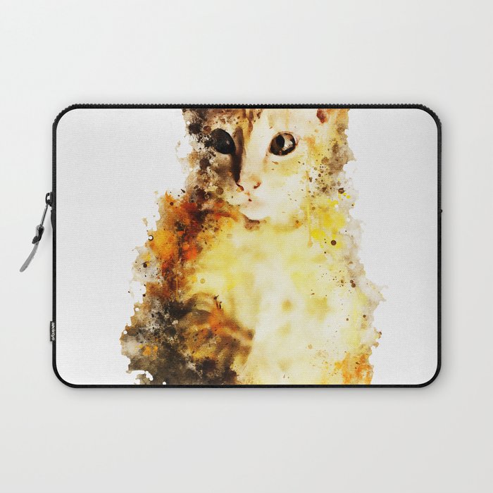 Cat 2 Paint Splash Watercolor Laptop Sleeve By Gxp Design