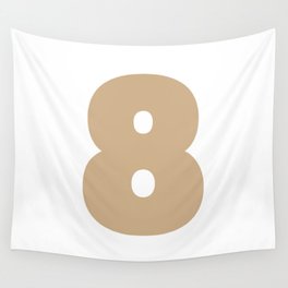 8 (Tan & White Number) Wall Tapestry