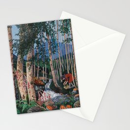 Floxgloves and White Birch amid the Stream landscape by Nikolai Astrup Stationery Card