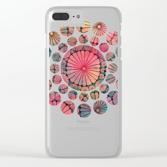 Abstract Floral Circles Clear iPhone Case