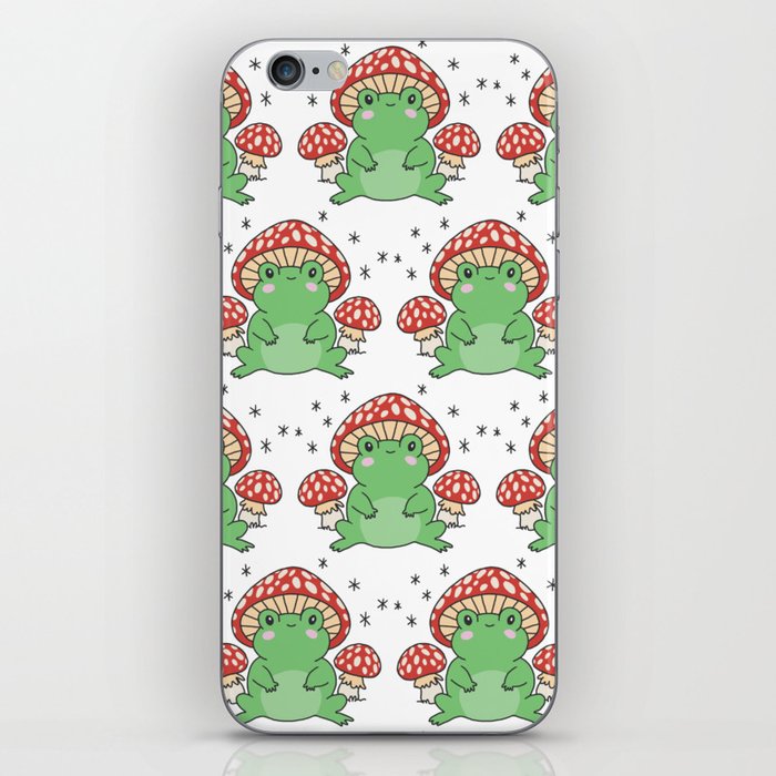 cottagecore cute toad and mushrooms iPhone Skin