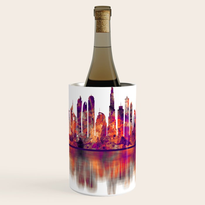 Dubai United Arab Emirates Skyline Wine Chiller by NextWay Art Society6