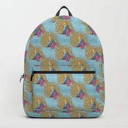 Blond Rainbow Mermaid Backpack | Illustration, Digital, Rainbow, Artlovepassion, Drawing, Pastel, Sitting, Tail, Curly, Waves 
