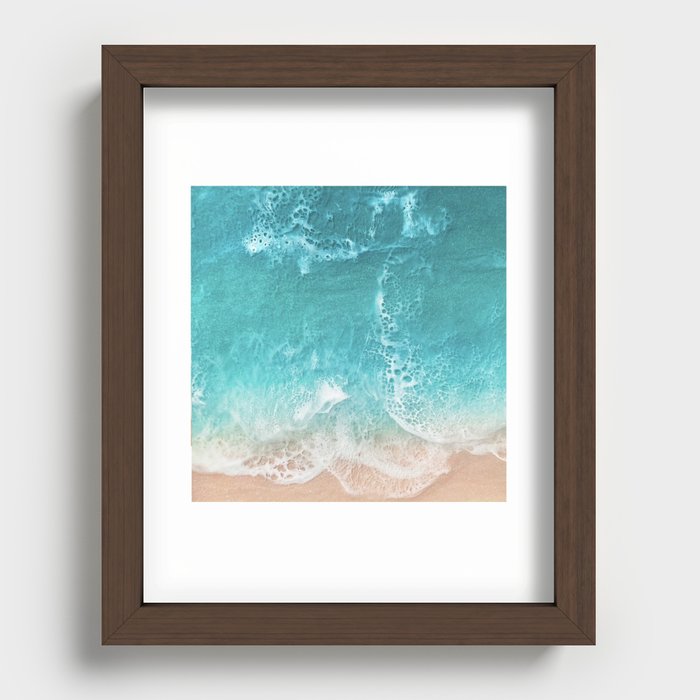 Green ocean Recessed Framed Print