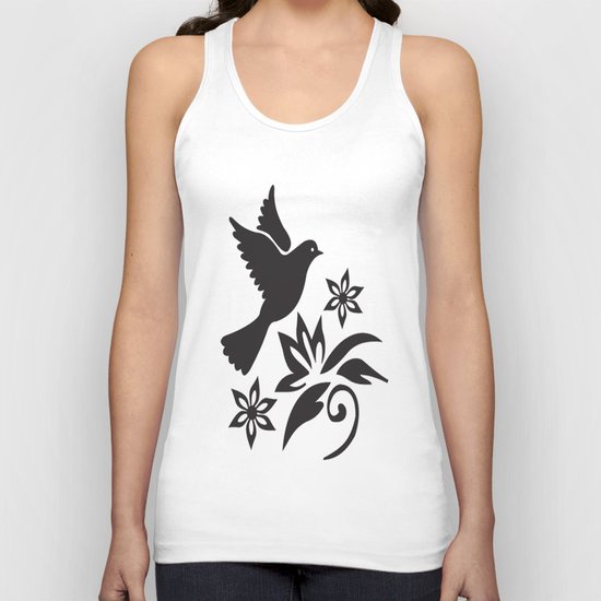 Bird Flower Unisex Tank Top