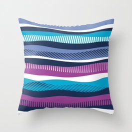Float in // violet pacific indigo and midnight blue waves Throw Pillow