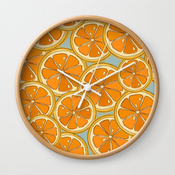 Fresh Summer Orange Slices Wall Clock