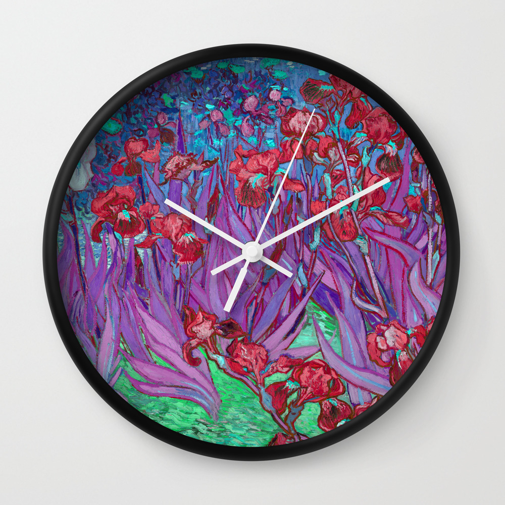 Vincent Van Gogh Irises Painting Cranberry Purple Palette Wall