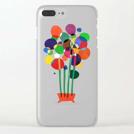 Happy flowers in the vase Clear iPhone Case