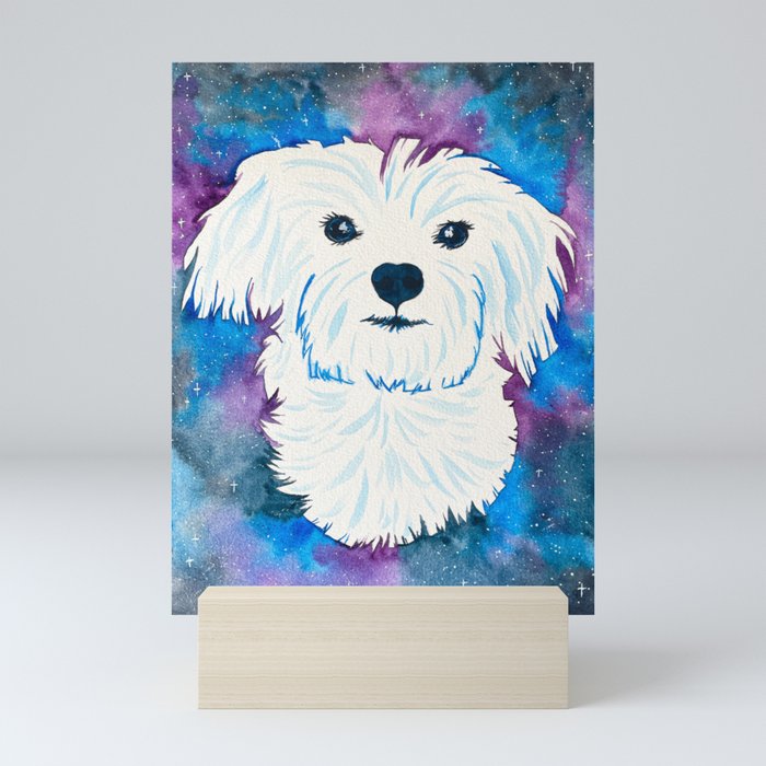 Galaxy Maltese Dog Mini Art Print