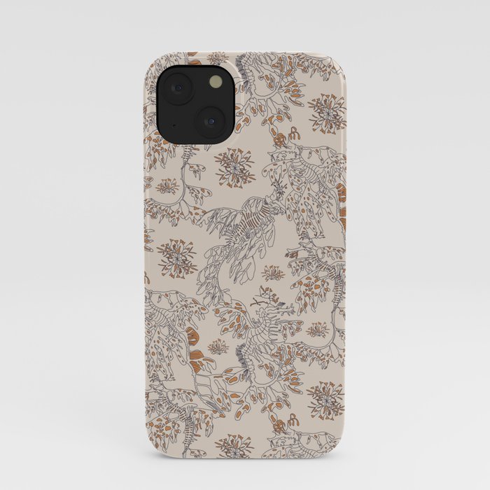 Party Critters in Cream ( leafy sea dragon in cream and coral ) iPhone Case