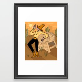 Wine Cowboy Framed Art Print