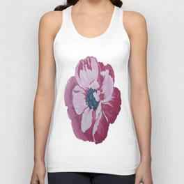 Artistic Pink Anemone Flower Vector Repeat Floral Pattern Unisex Tank Top