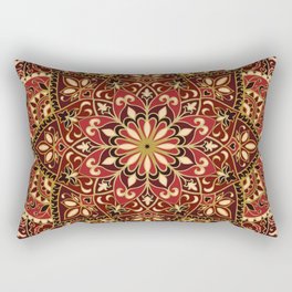 Ornamental Ethnic Bohemian Pattern XI Golden Spice Rectangular Pillow