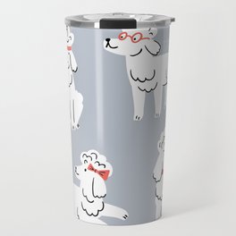 Vector Poodles On Grey Background Cute Travel Mug