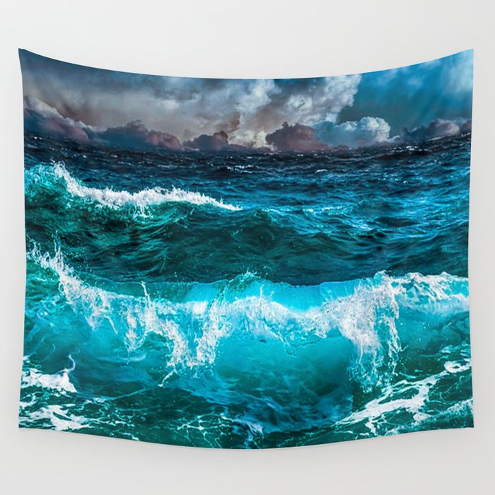 Society6 ocean tapestry online